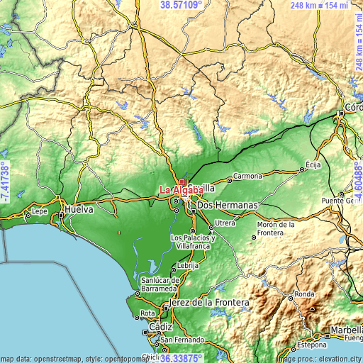 Topographic map of La Algaba