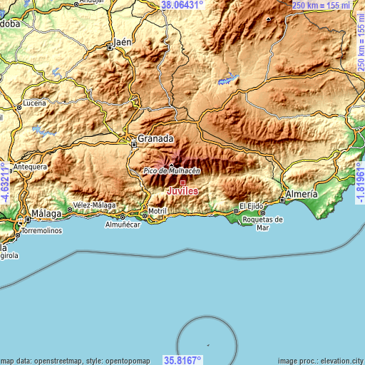 Topographic map of Juviles