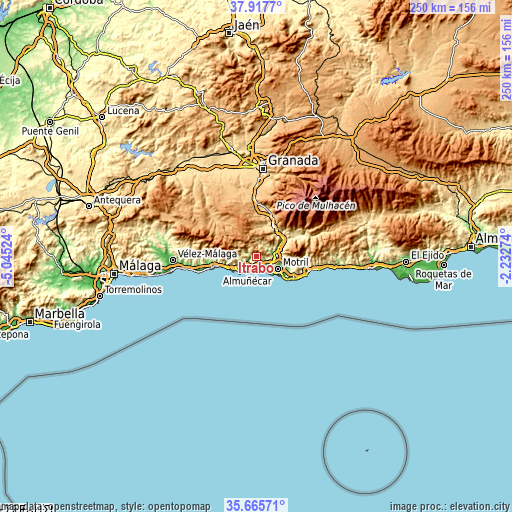 Topographic map of Ítrabo