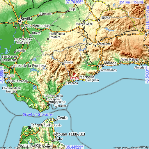 Topographic map of Istán