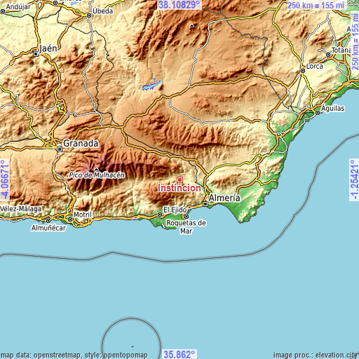 Topographic map of Instinción