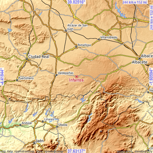 Topographic map of Infantes