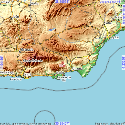 Topographic map of Illar