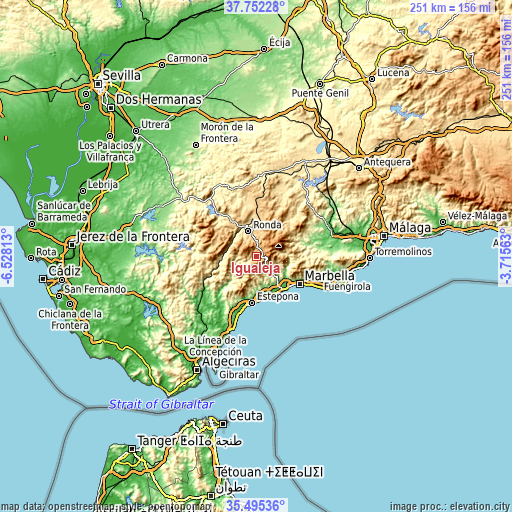 Topographic map of Igualeja