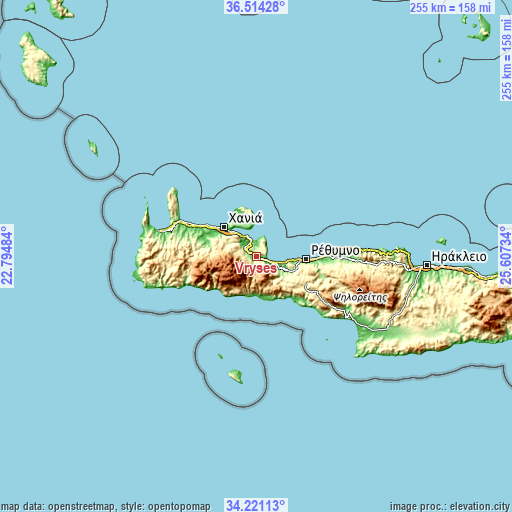 Topographic map of Vrýses