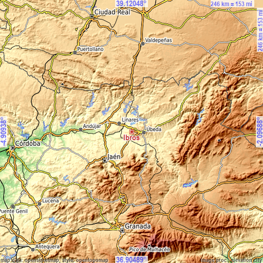 Topographic map of Ibros