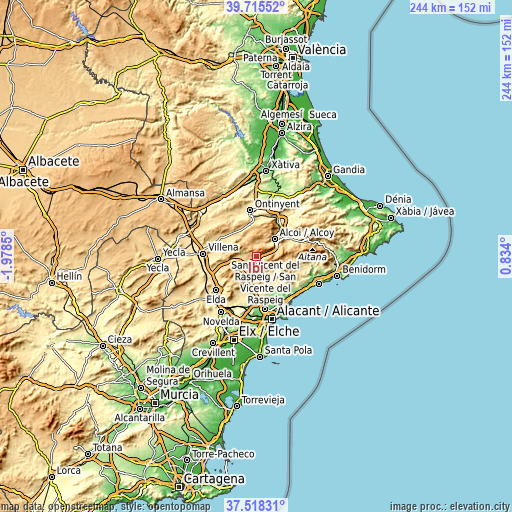 Topographic map of Ibi