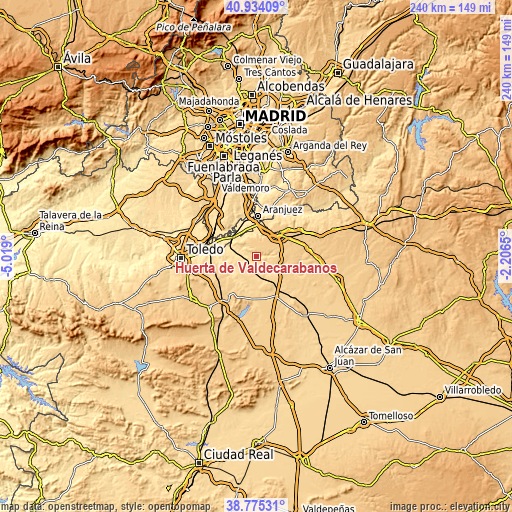 Topographic map of Huerta de Valdecarábanos