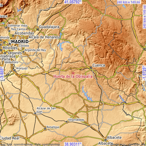 Topographic map of Huerta de la Obispalía