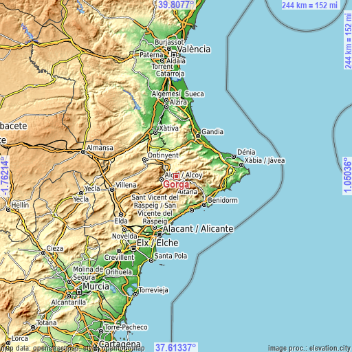 Topographic map of Gorga