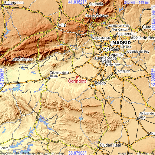 Topographic map of Gerindote