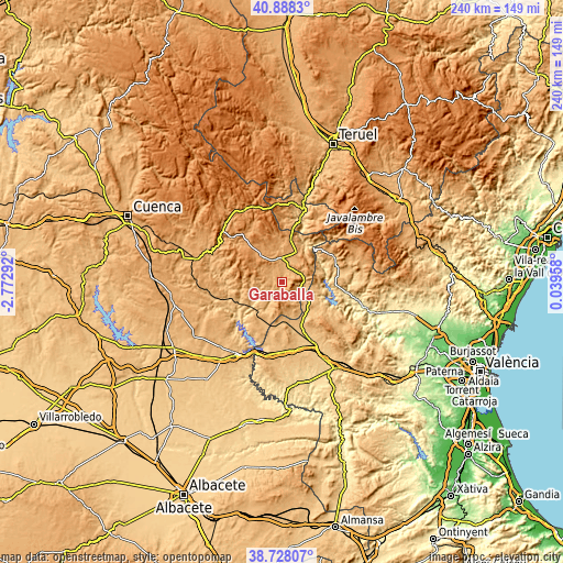 Topographic map of Garaballa