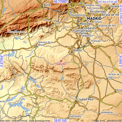 Topographic map of Gálvez