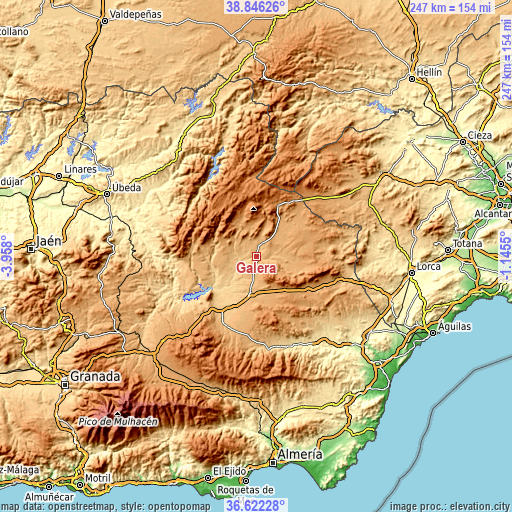 Topographic map of Galera