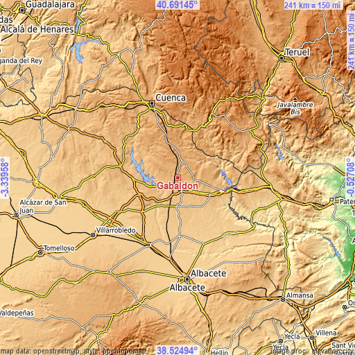 Topographic map of Gabaldón