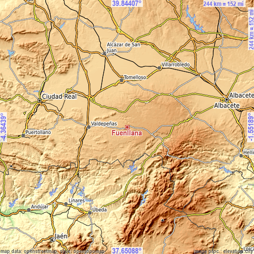 Topographic map of Fuenllana