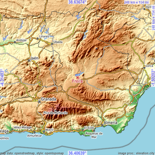 Topographic map of Freila