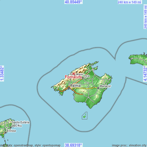 Topographic map of Fornalutx