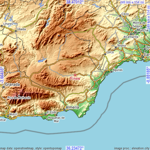 Topographic map of Fines