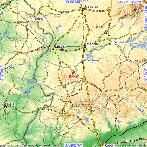 Topographic map of Feria