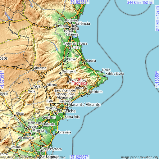 Topographic map of Facheca