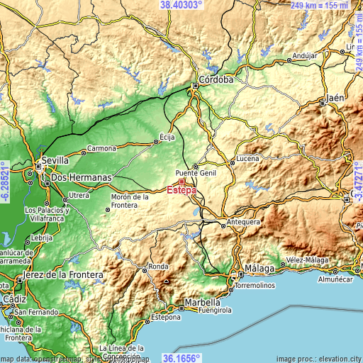 Topographic map of Estepa