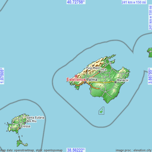 Topographic map of Estellencs