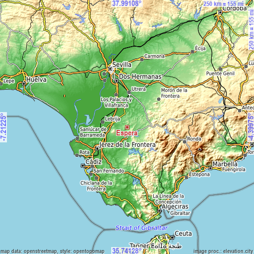 Topographic map of Espera