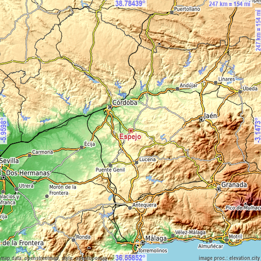 Topographic map of Espejo