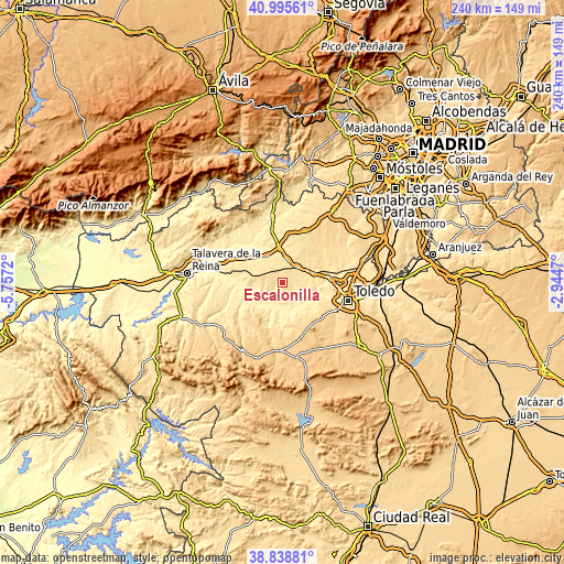 Topographic map of Escalonilla