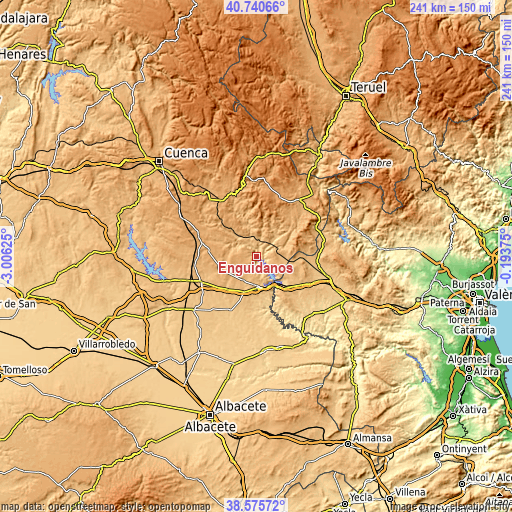 Topographic map of Enguídanos