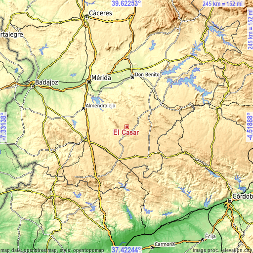 Topographic map of El Casar