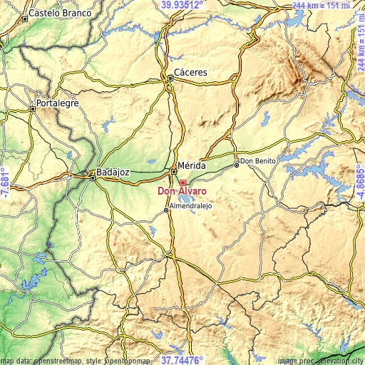 Topographic map of Don Álvaro