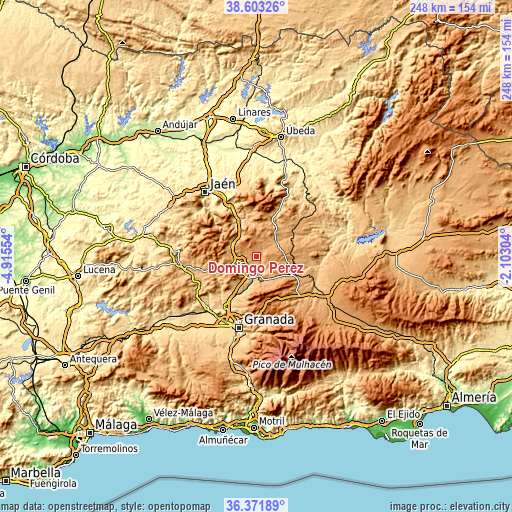 Topographic map of Domingo Pérez