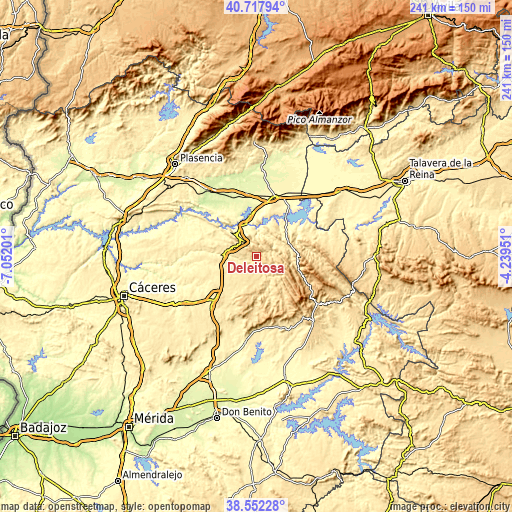 Topographic map of Deleitosa