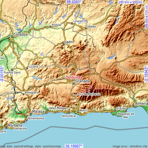 Topographic map of Deifontes