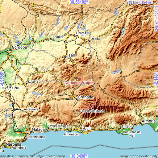 Topographic map of Dehesas Viejas