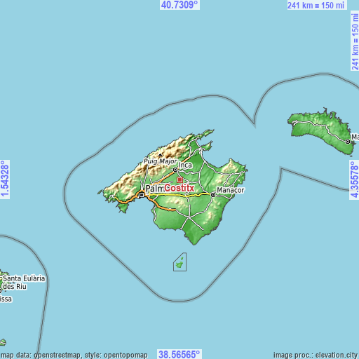 Topographic map of Costitx