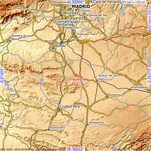 Topographic map of Consuegra