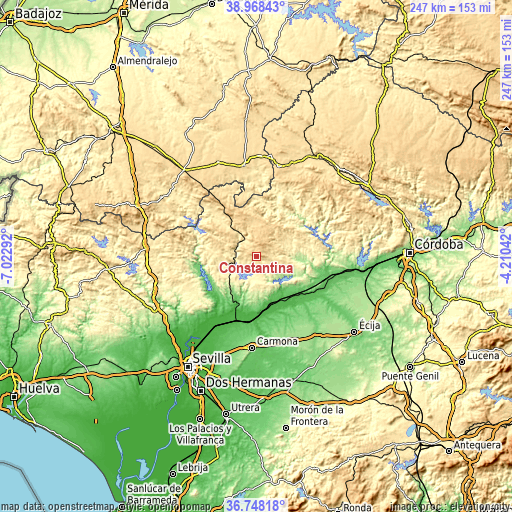 Topographic map of Constantina