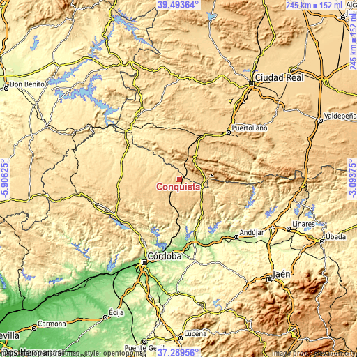 Topographic map of Conquista