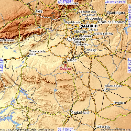 Topographic map of Cobisa