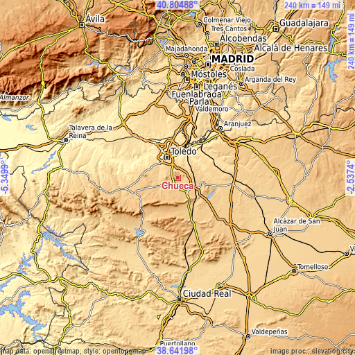 Topographic map of Chueca