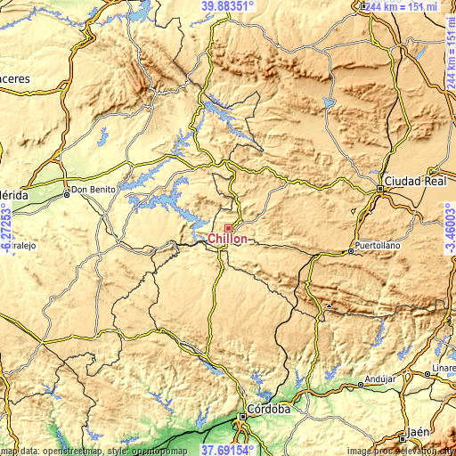 Topographic map of Chillón