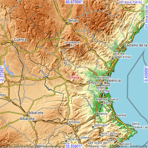 Topographic map of Chera