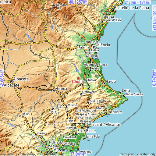 Topographic map of Chella