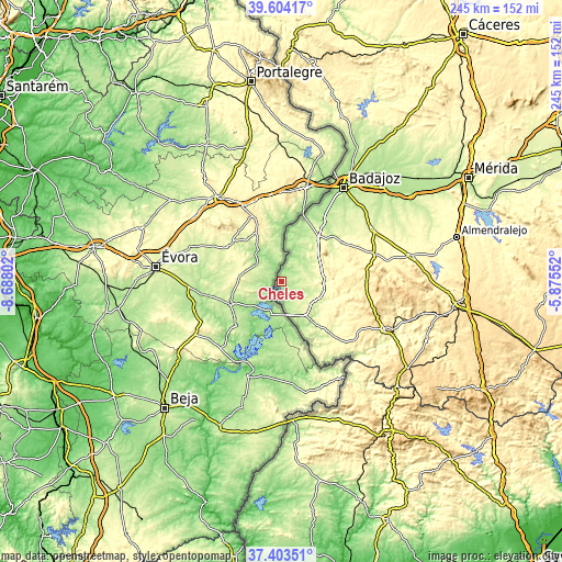 Topographic map of Cheles