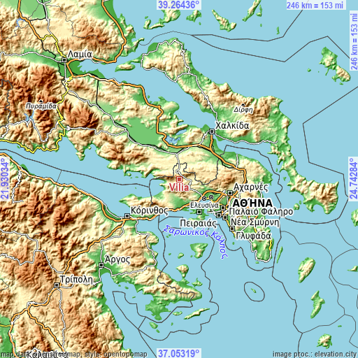 Topographic map of Vília