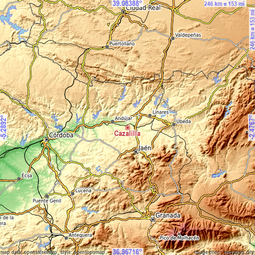 Topographic map of Cazalilla