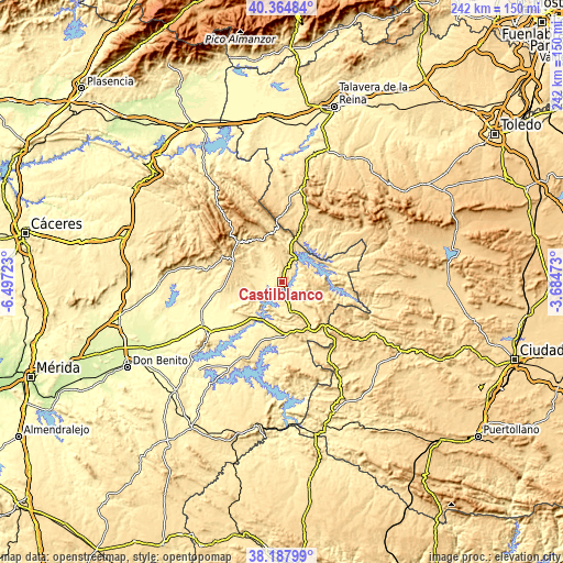 Topographic map of Castilblanco